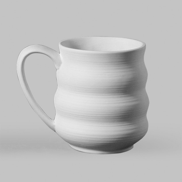 SB103 Mayco Stoneware Bisque Wavy Mug