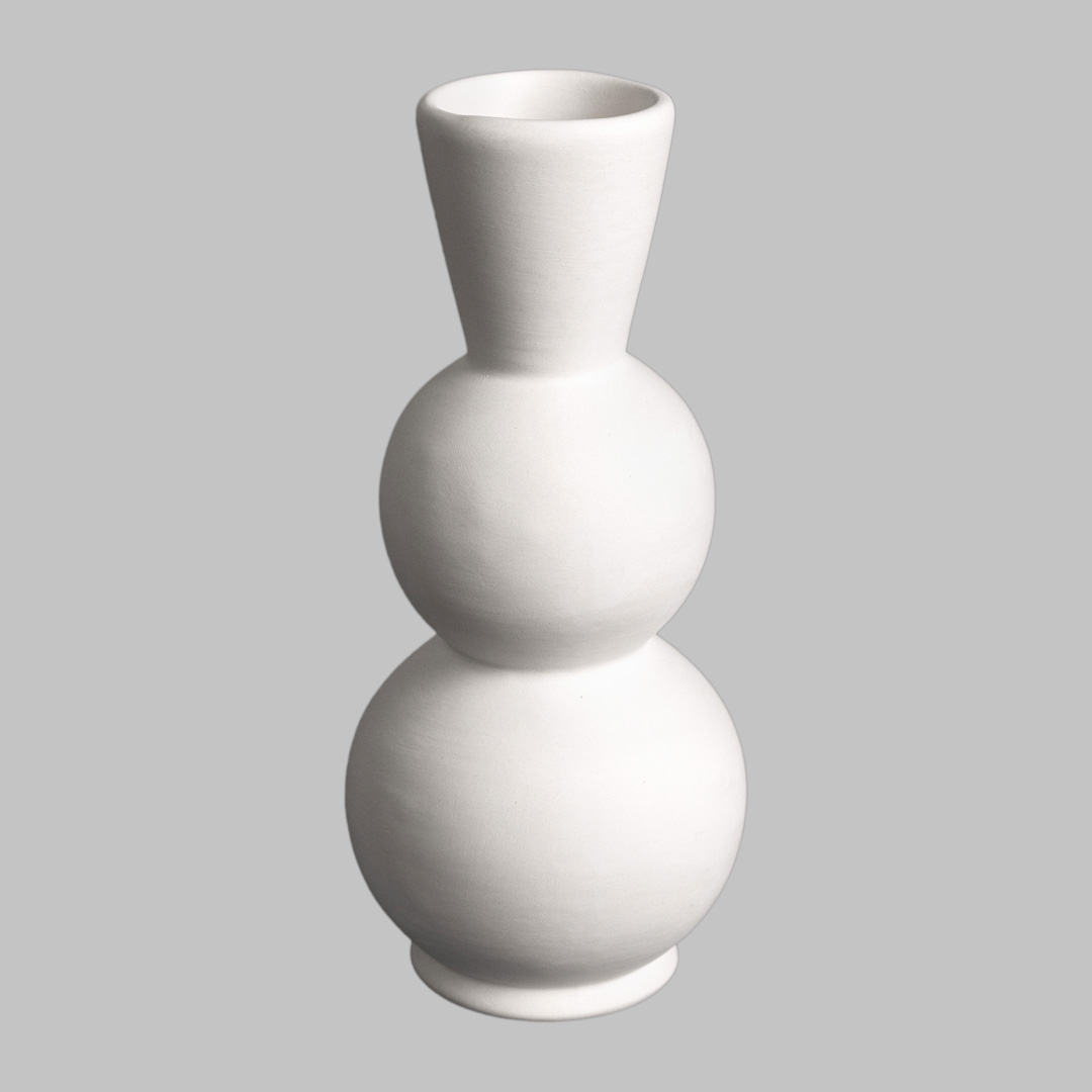SB157 Mayco Stoneware Bisque Curvy Vase