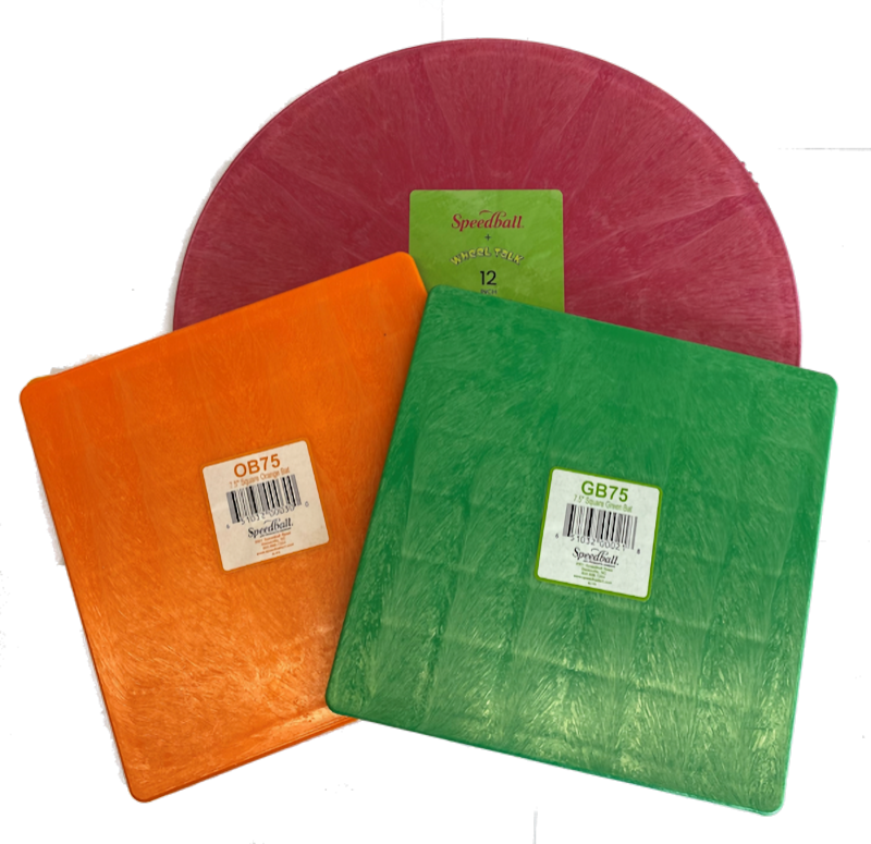 Round & square plastic pottery wheel bats from Creative Industries.